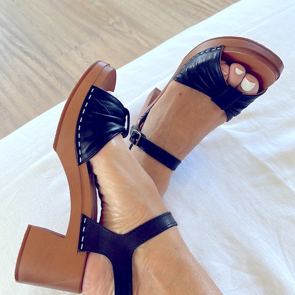 Swedish Hasbeens NWT Black Bow Clog Sandal Sexy Vintage retro inspired Love 🌈❤️ - Picture 6 of 14